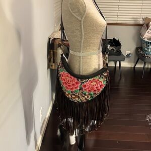 Ethnic embroidery bag "Twin
Roses", boho bag, gypsy hippie gypsy crossbody bag.